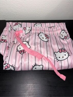 Hello Kitty Pink Striped Girls Pajama Bottoms